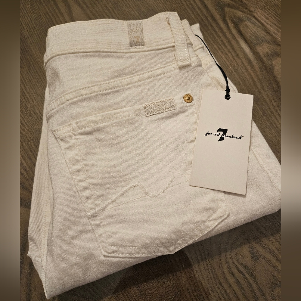 7 For All Mankind White Classic Denim Jeans NWT